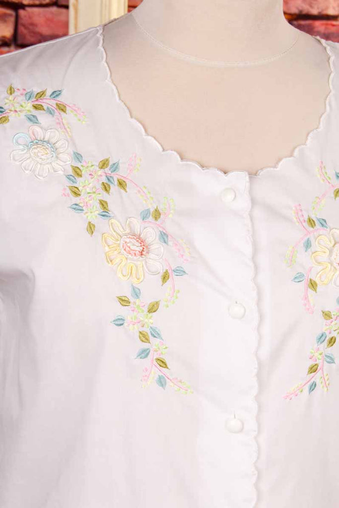 Boho Bluse weiß bestickt