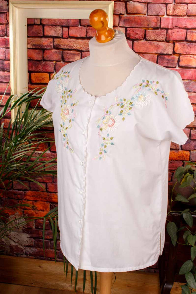 Boho Bluse weiß bestickt