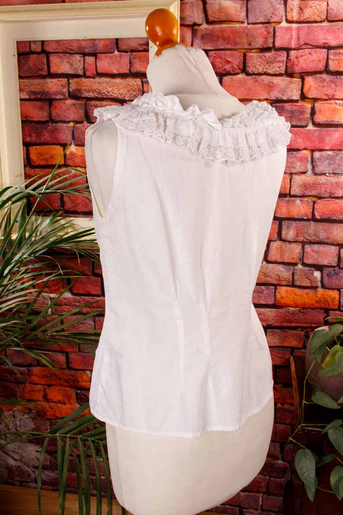 antike Bluse weiß Rüschen