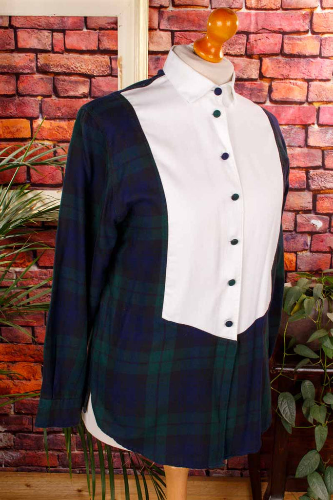 elegante Smokingbluse kariert