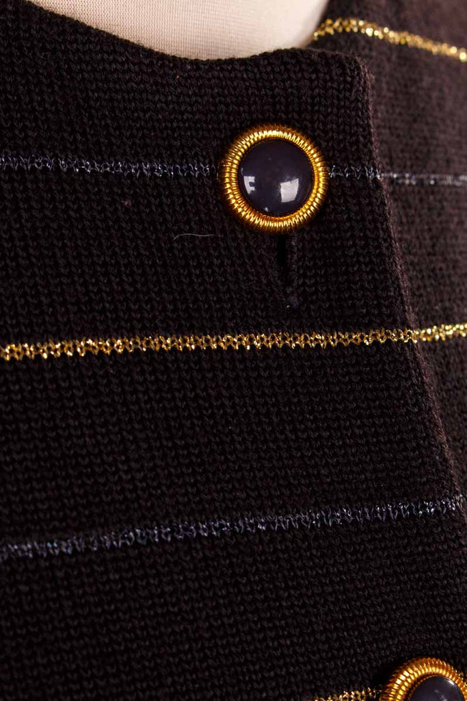 90s Strickjacke schwarz gold Wollmix