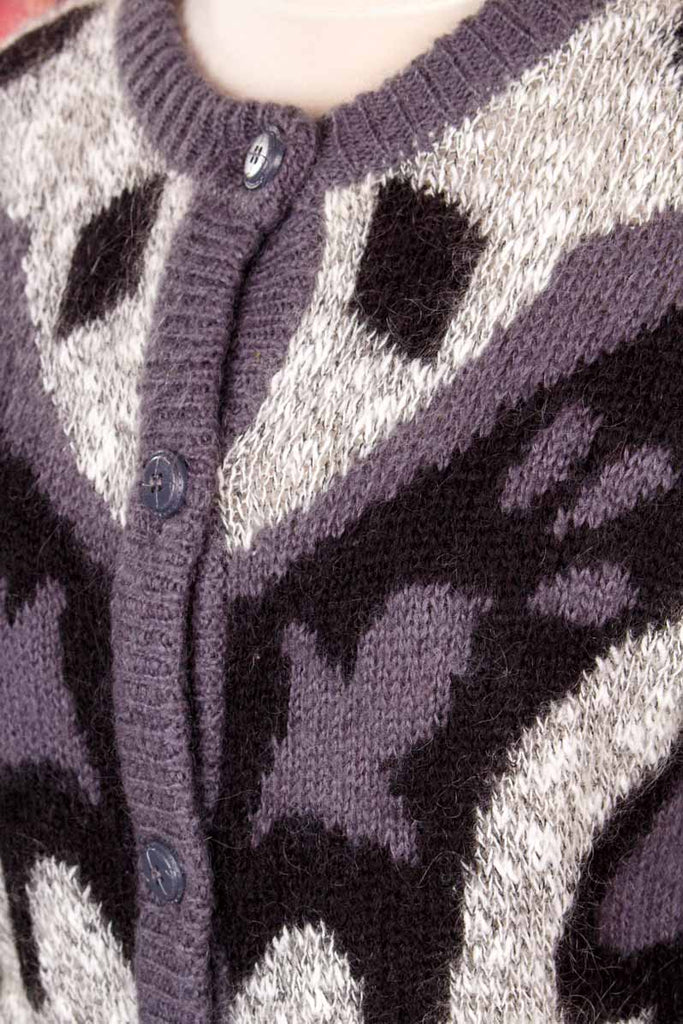 Vintage Mohair Strickjacke grau