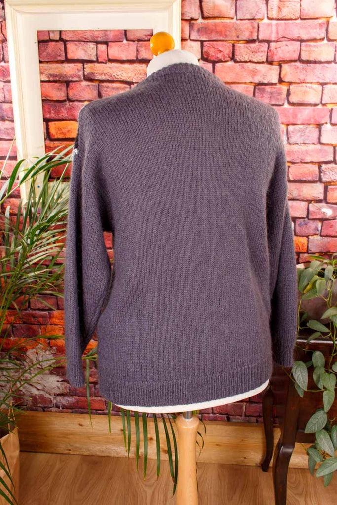 Vintage Mohair Strickjacke grau