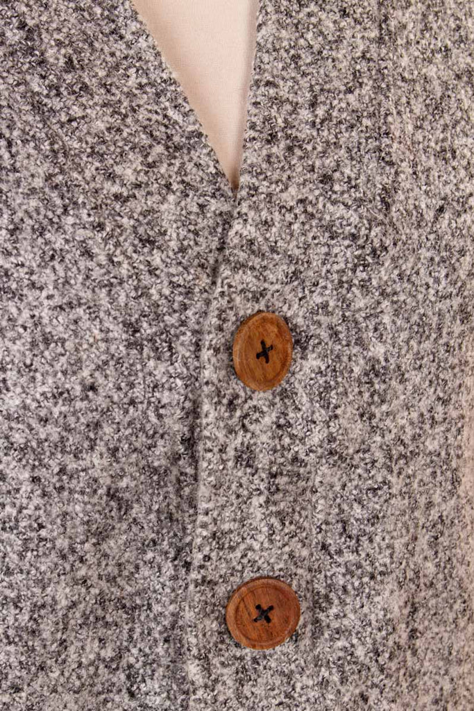 Wolle Strickjacke grau meliert