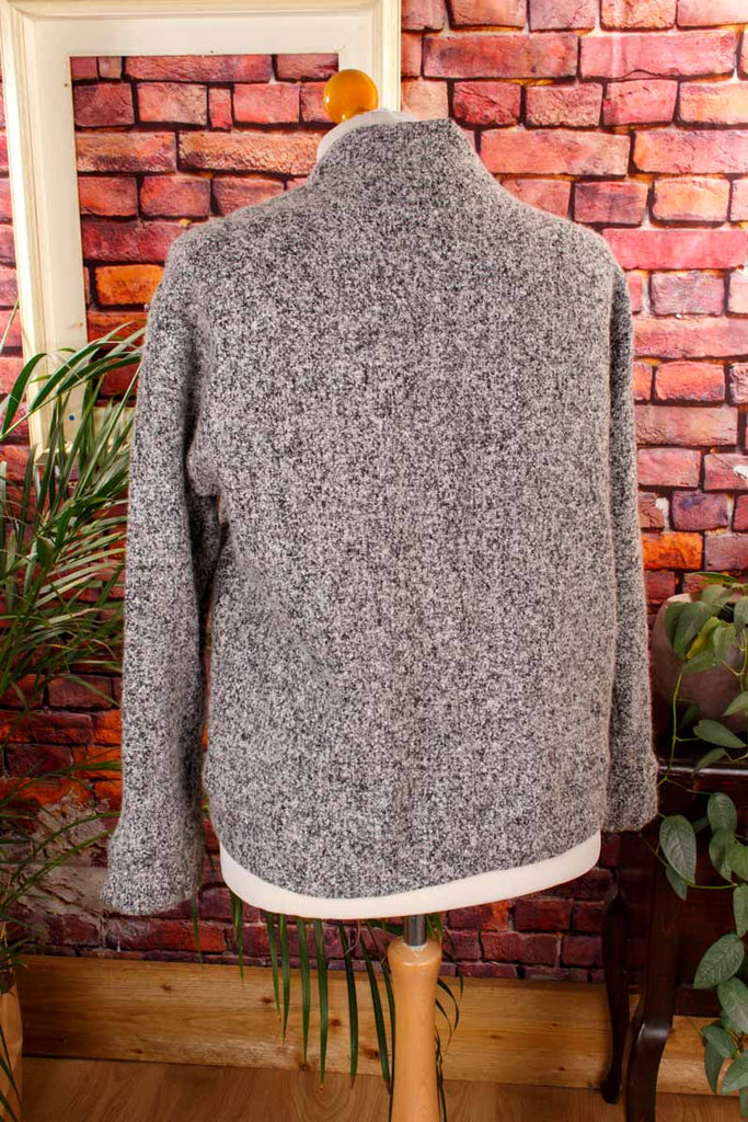 Wolle Strickjacke grau meliert