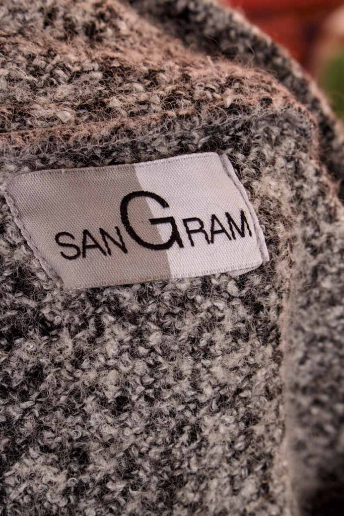 Wolle Strickjacke grau meliert