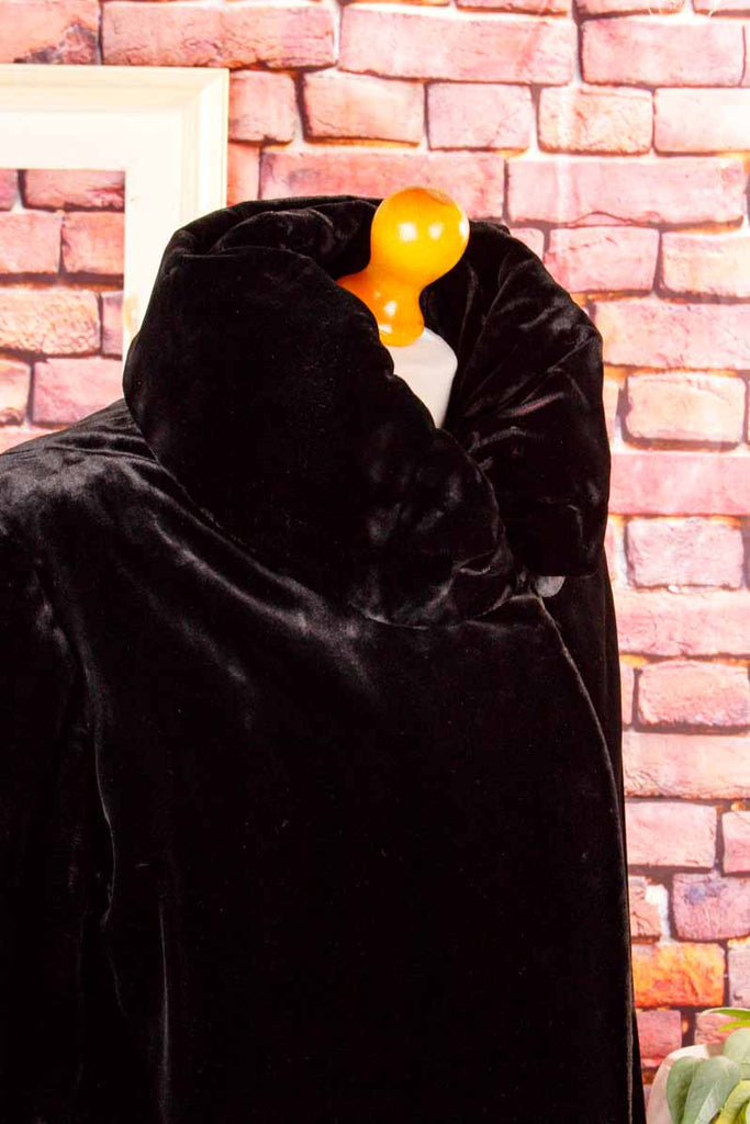 1920s Samtmantel schwarz