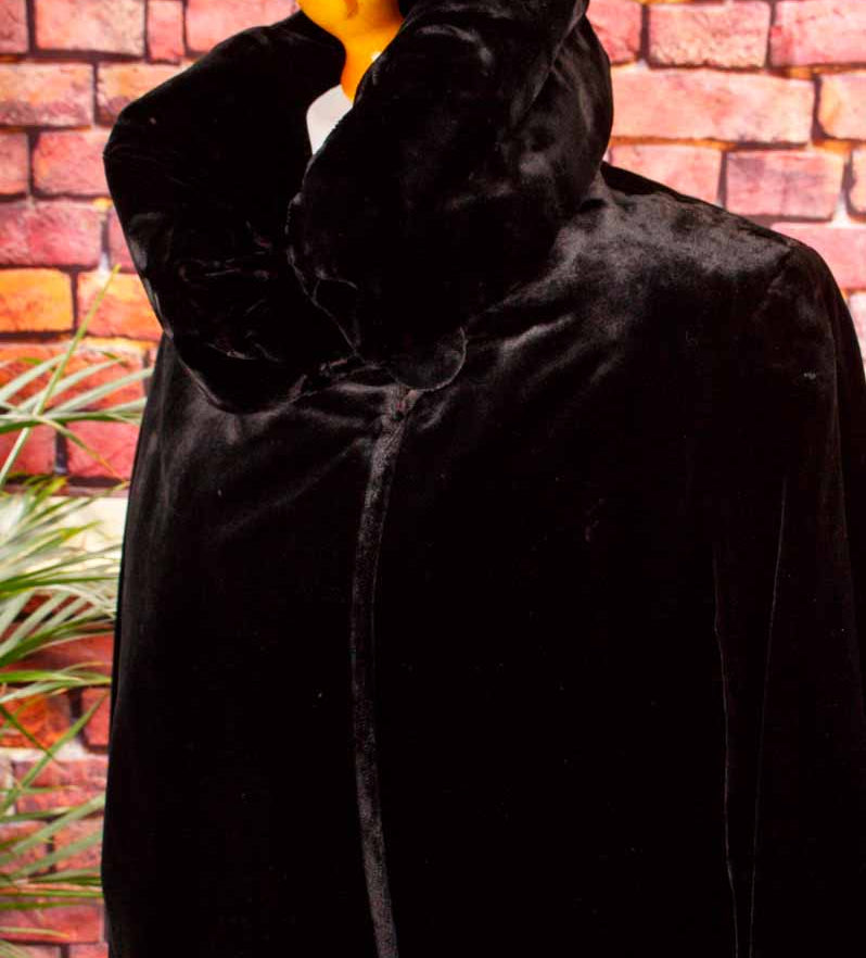 1920s Samtmantel schwarz