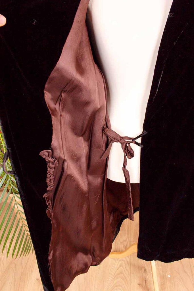 1920s Samtmantel schwarz