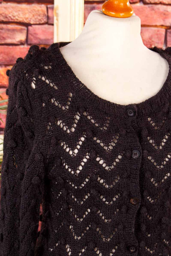 handgestrickte Strickjacke schwarz