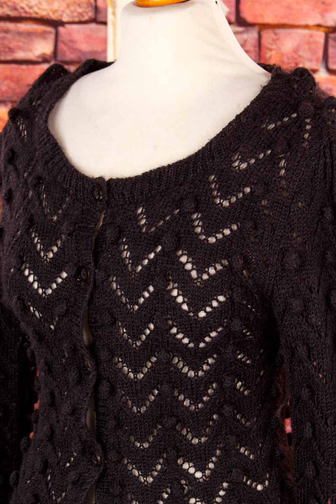 handgestrickte Strickjacke schwarz
