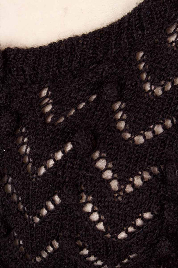 handgestrickte Strickjacke schwarz