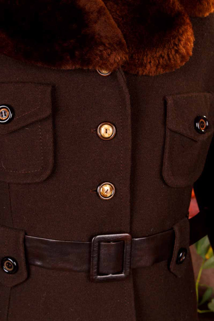 Wolle Lammfelljacke braun