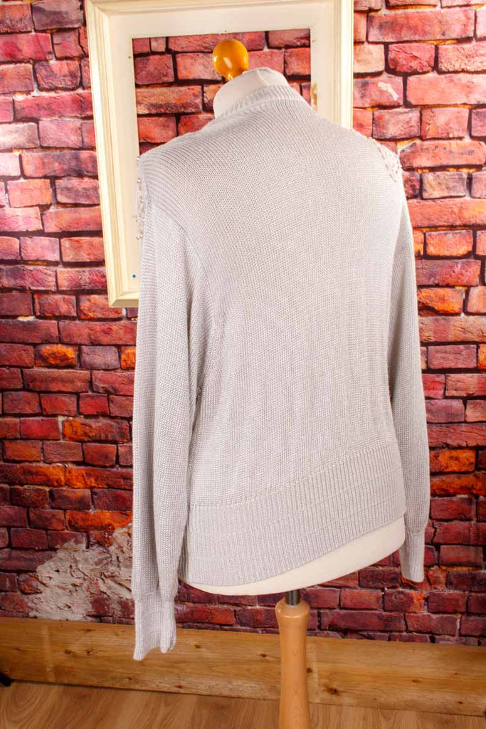 Boho Strickjacke silber Perlen