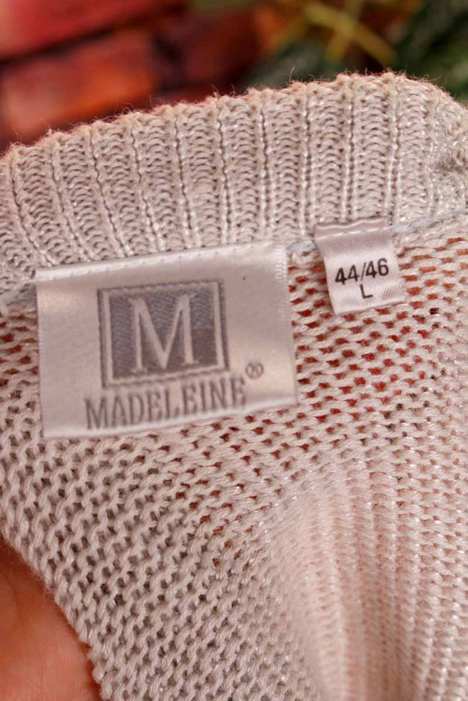 Boho Strickjacke silber Perlen