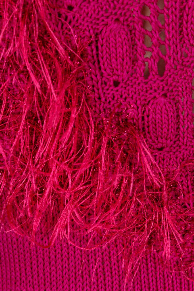 Fledermaus Zottelpulli pink