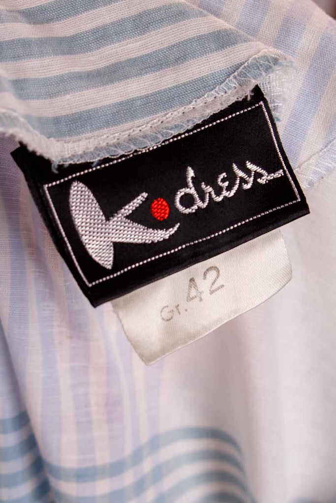 kariertes Baumwollkleid blau weiß