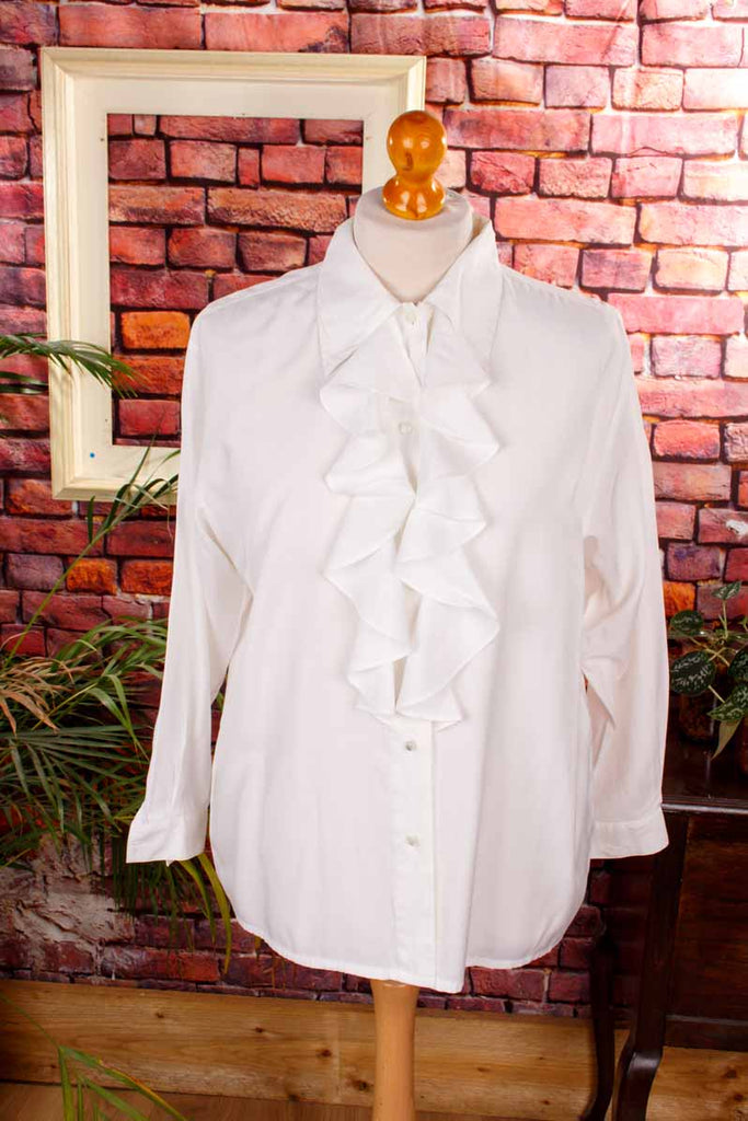 Vintage Rüschenbluse weiß