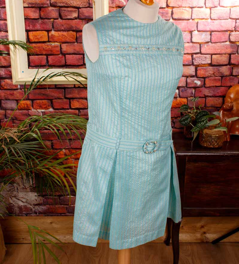60s Flapper Stil Kleid türkis