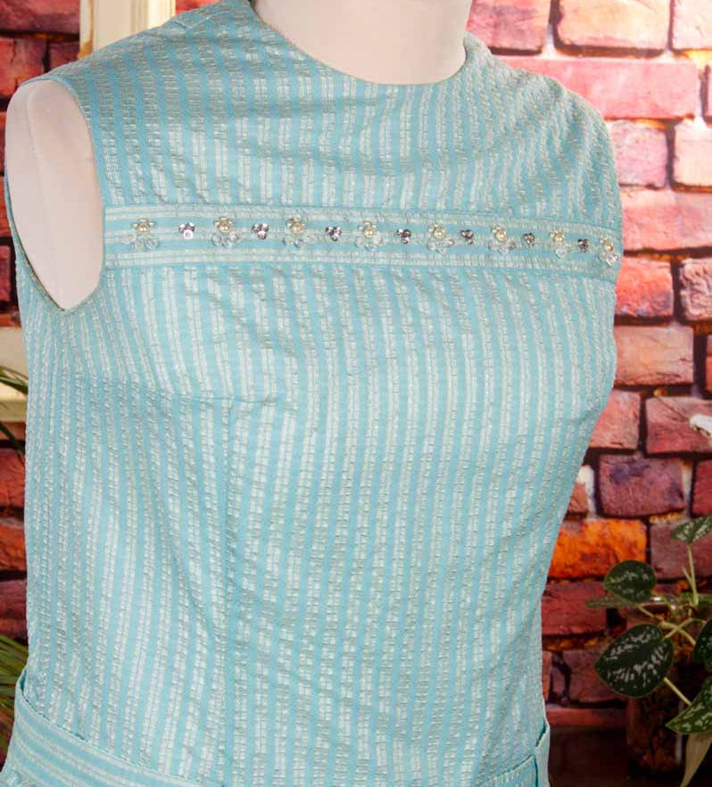60s Flapper Stil Kleid türkis