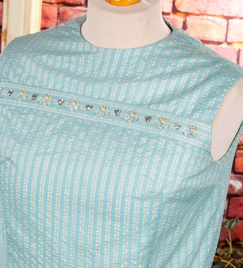 60s Flapper Stil Kleid türkis
