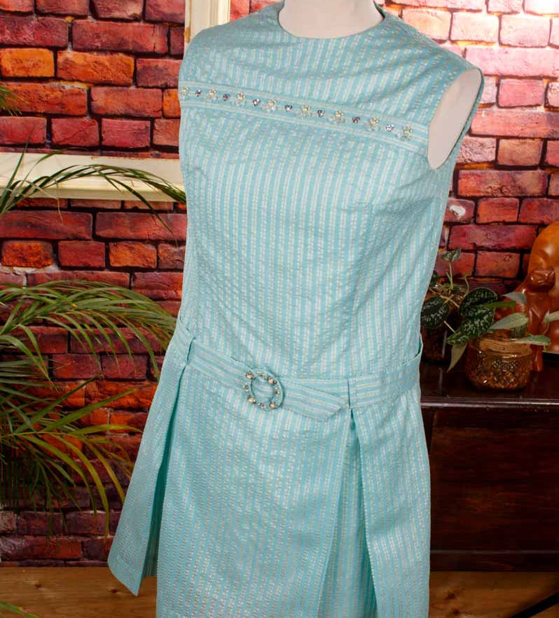 60s Flapper Stil Kleid türkis