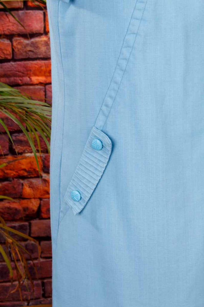 60s DDR Etuikleid blau