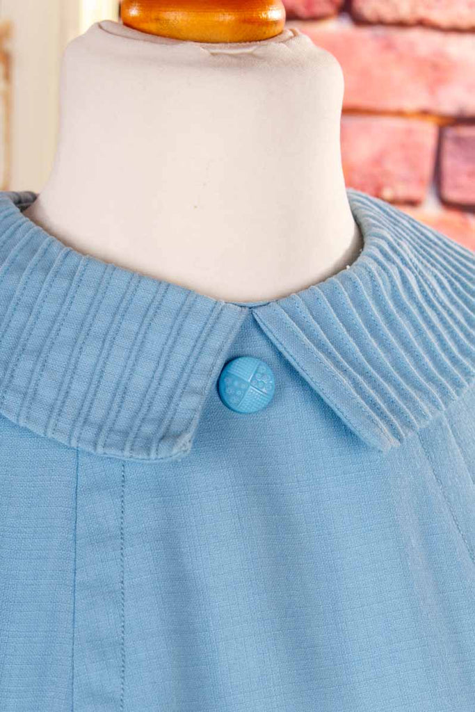 60s DDR Etuikleid blau