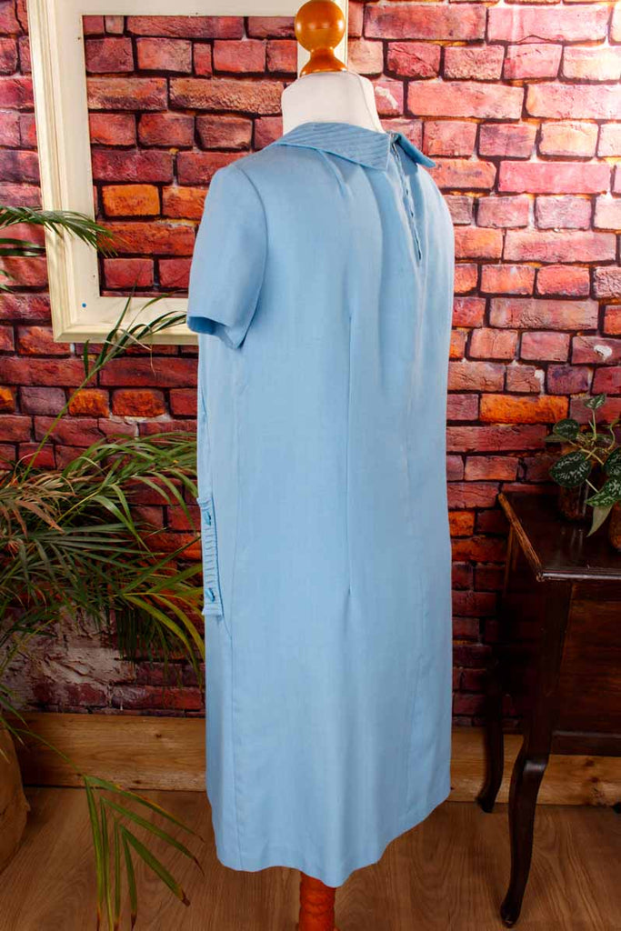 60s DDR Etuikleid blau