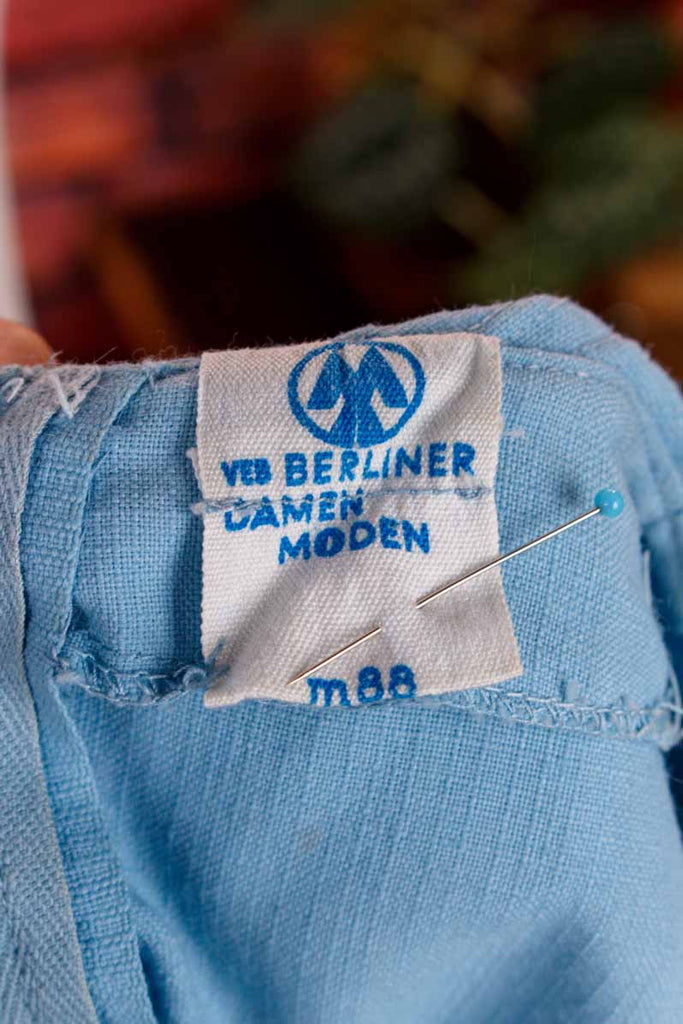 60s DDR Etuikleid blau