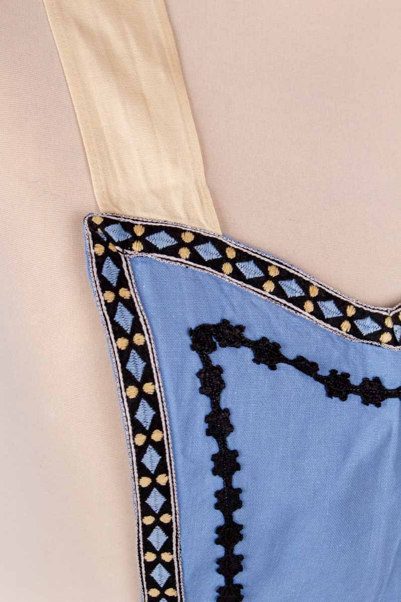 Vintage Küchenschürze blau beige