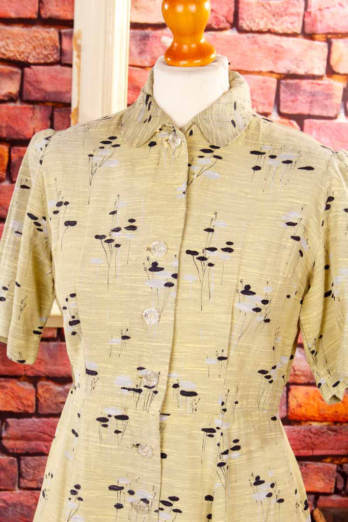 40s Kleid gelb Muster