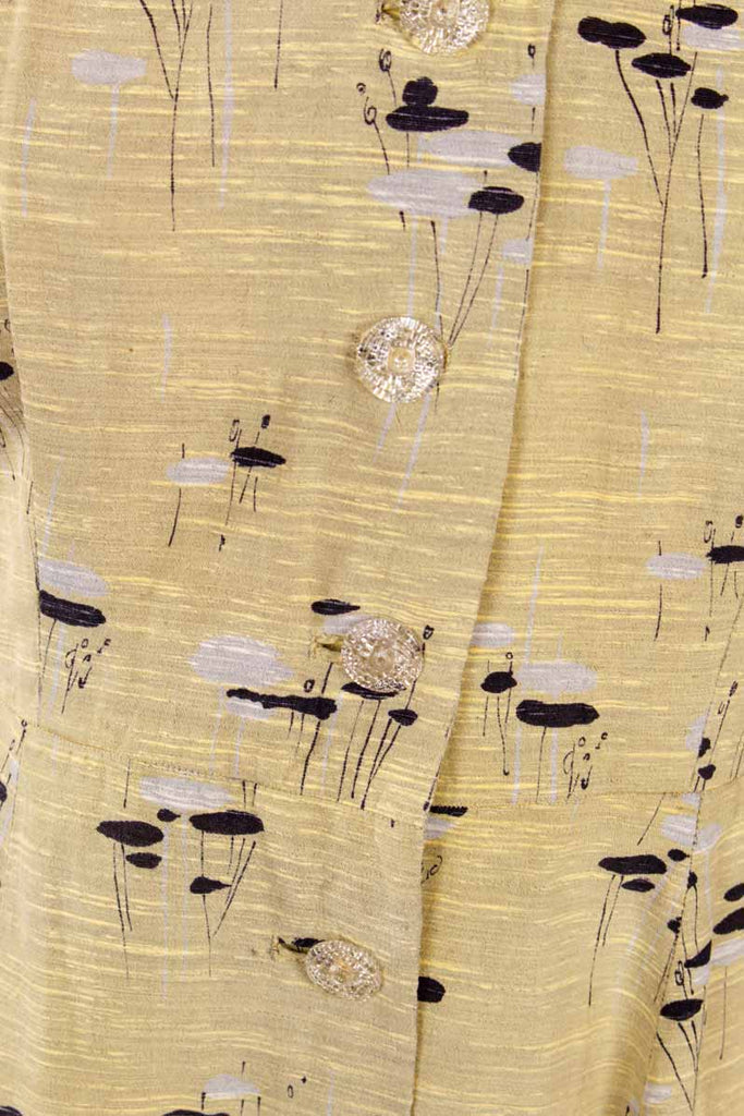 40s Kleid gelb Muster