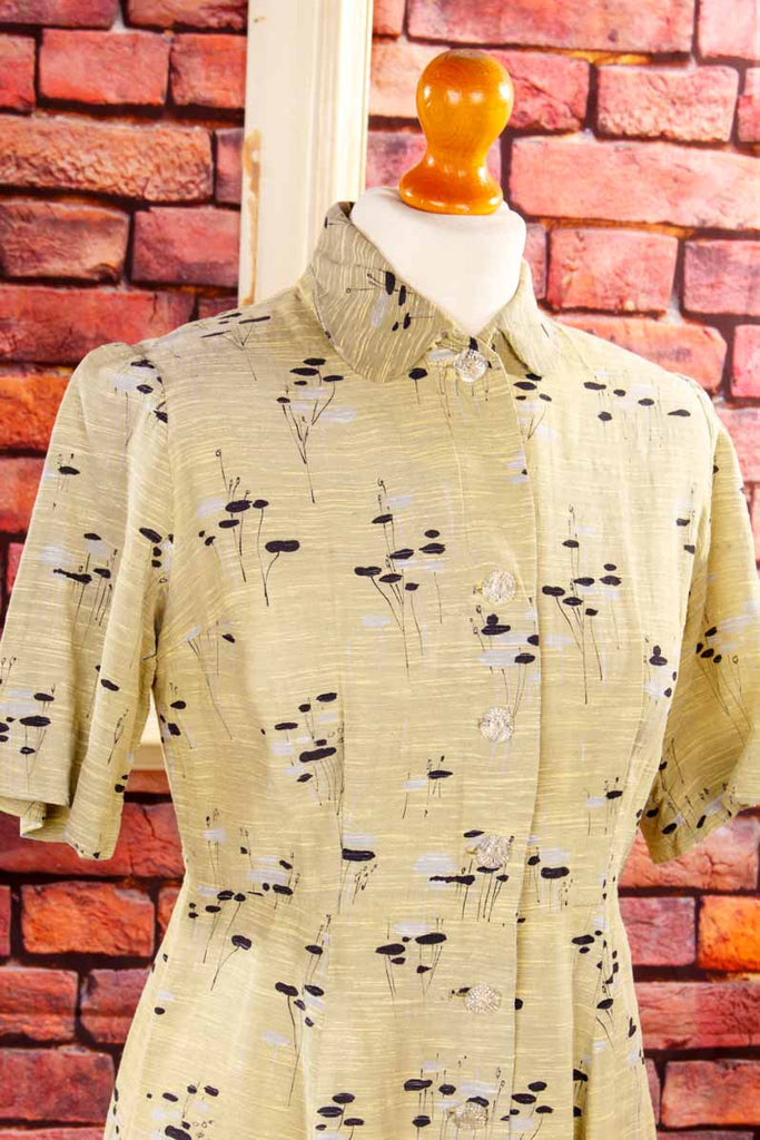 40s Kleid gelb Muster