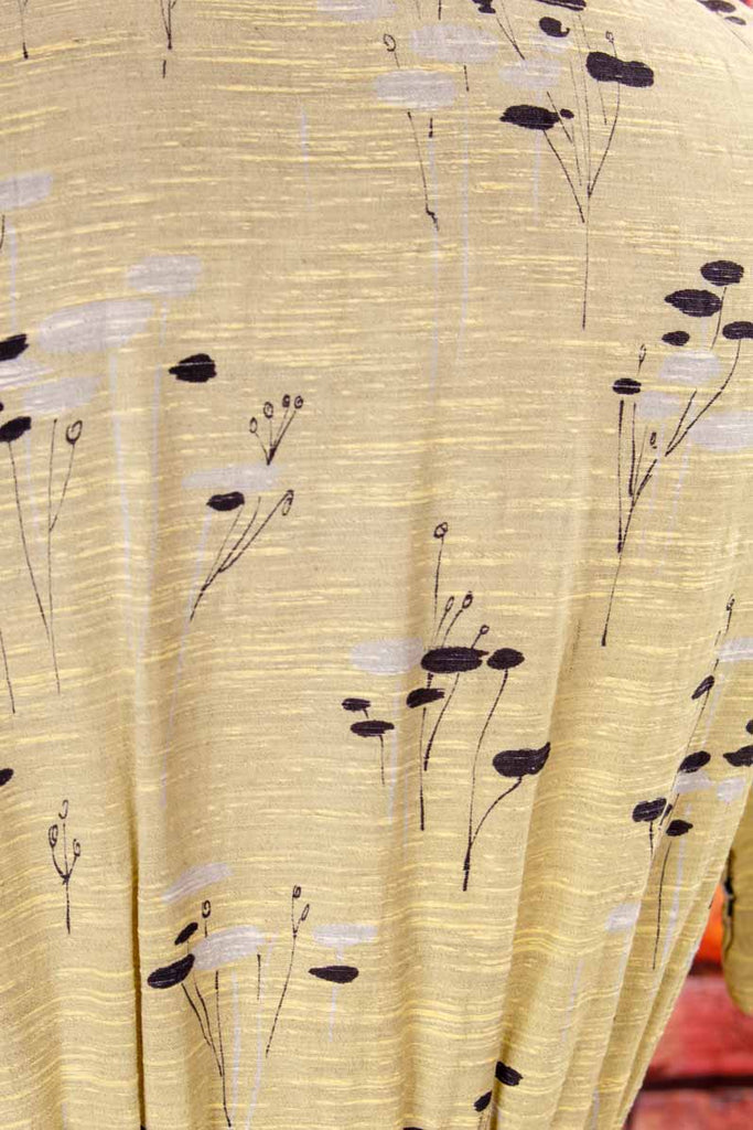 40s Kleid gelb Muster