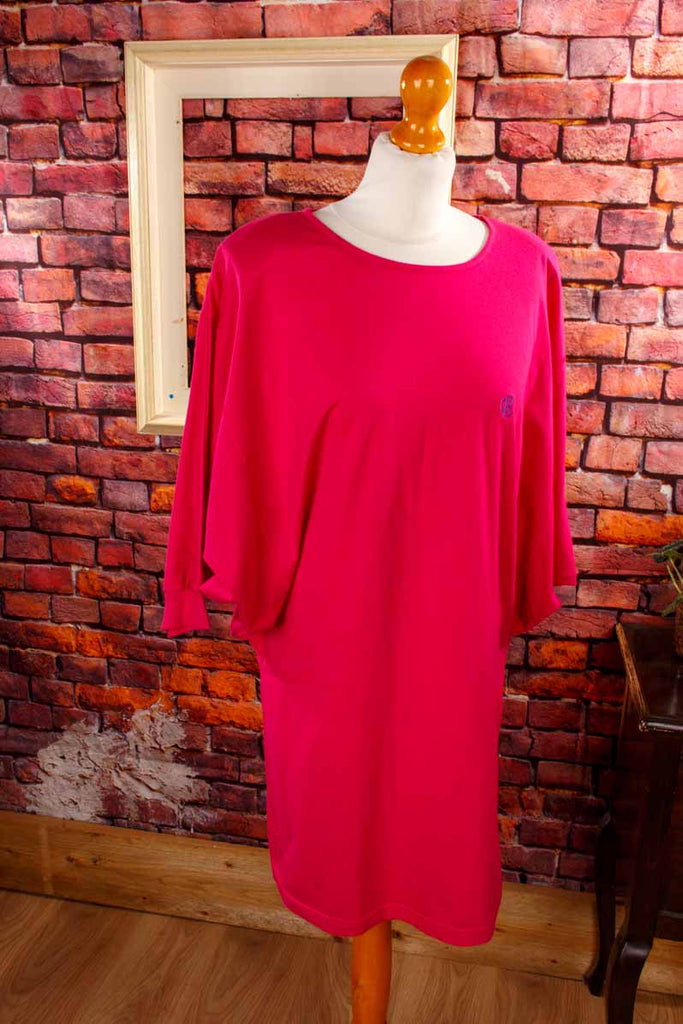 80s Fledermaus Shirtkleid pink