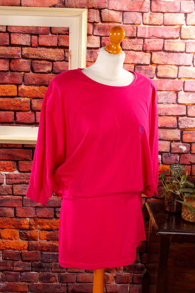 80s Fledermaus Shirtkleid pink