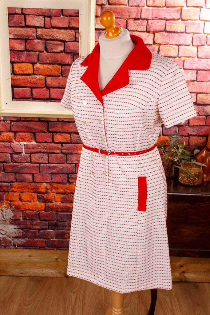 Schlagerkleid rot weiß Punkte