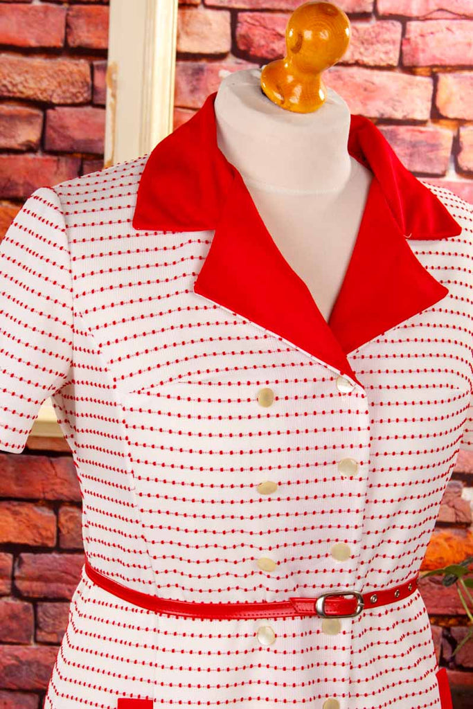 Schlagerkleid rot weiß Punkte