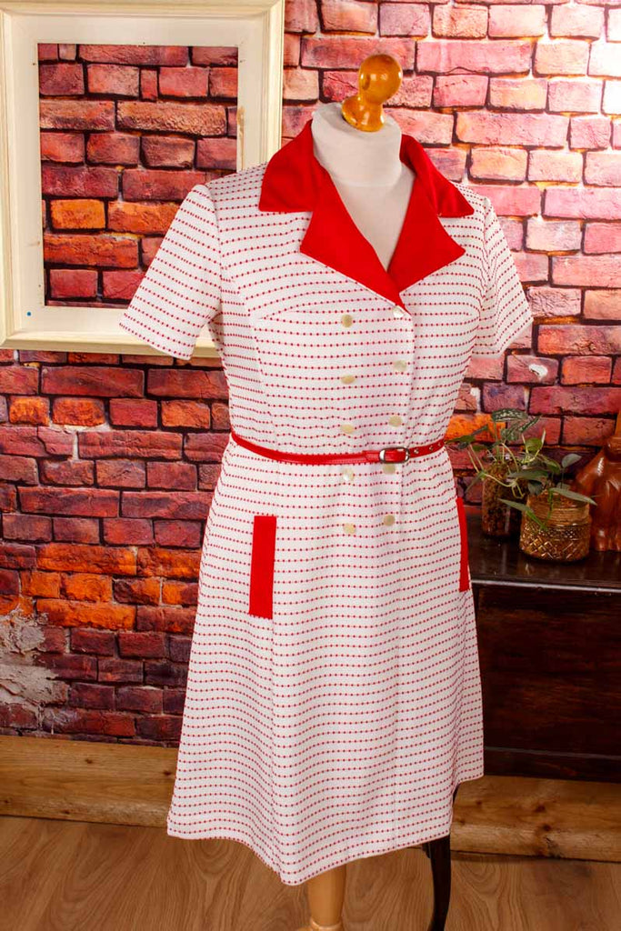 Schlagerkleid rot weiß Punkte