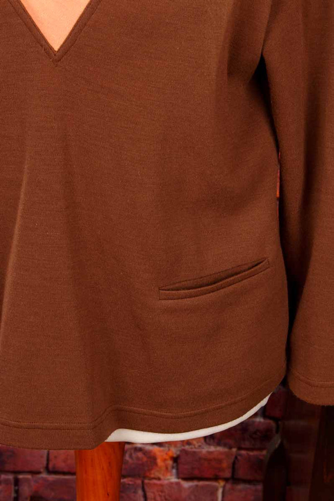 DELIA FERRARI Wollpulli braun