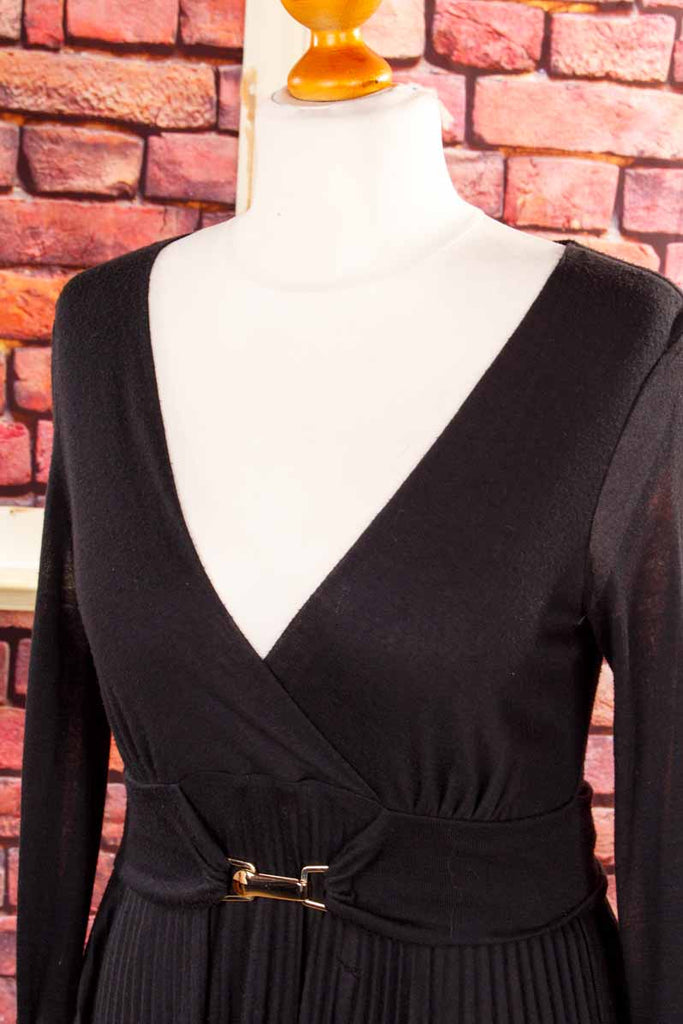 leichtes Plisseekleid schwarz