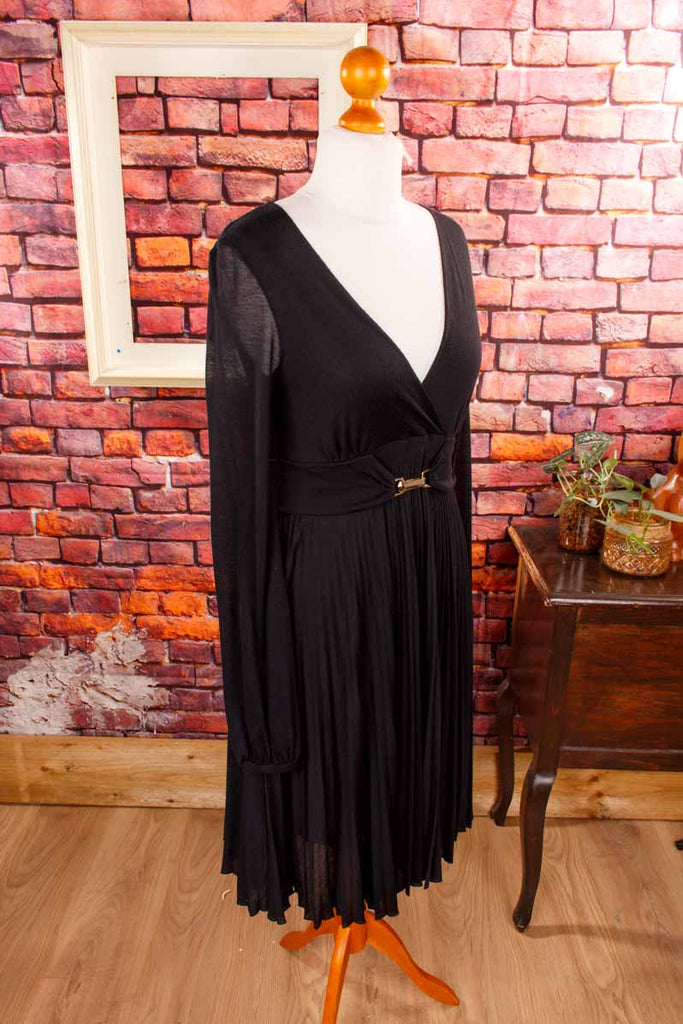 leichtes Plisseekleid schwarz