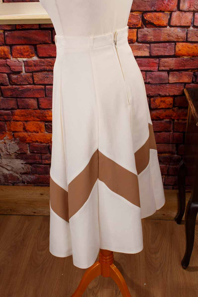 70er Rock braun weiß Zickzack