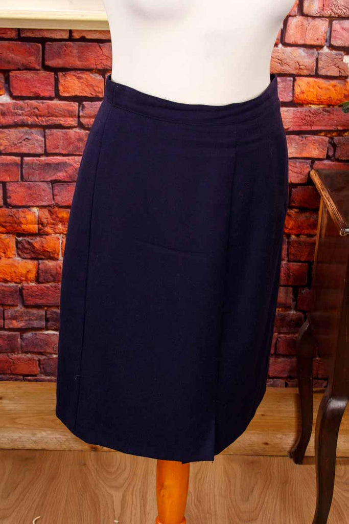 Bleistiftrock dunkelblau Wolle