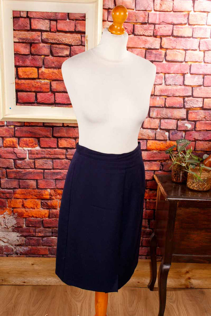 Bleistiftrock dunkelblau Wolle