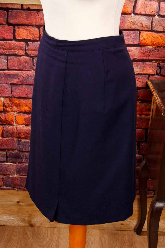Bleistiftrock dunkelblau Wolle