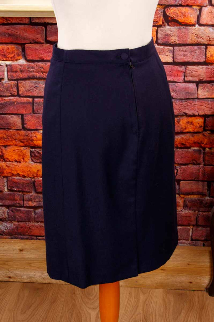 Bleistiftrock dunkelblau Wolle