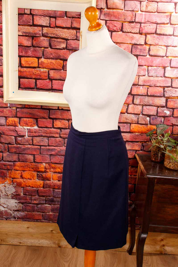 Bleistiftrock dunkelblau Wolle