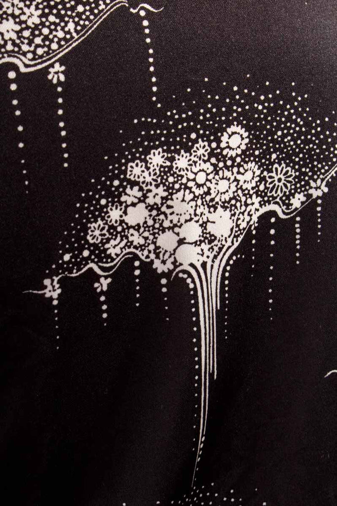 70s Disco Bluse schwarz Megakragen